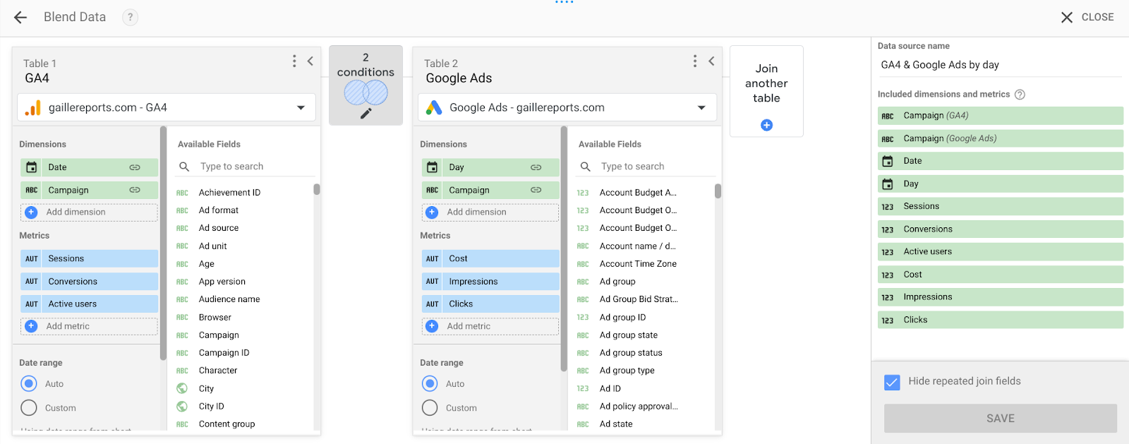 How to Blend Google Analytics 4 and Google Ads Data in Looker Studio